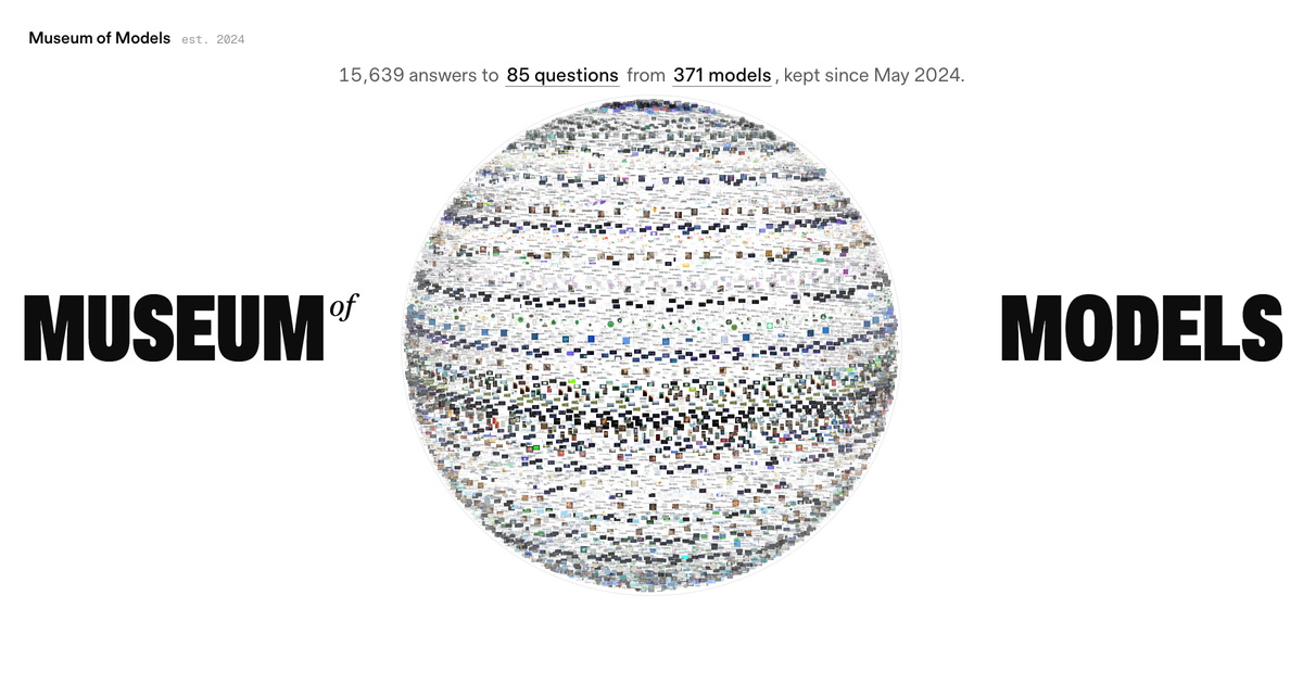 made a little museum for AI model answers